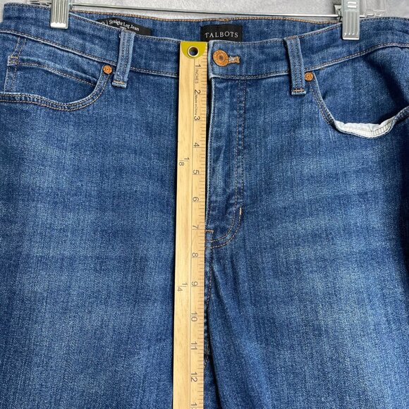 Talbots Straight Leg Curvy Jeans Womens 10 Blue Stretch Mid Rise Preppy - Picture 7 of 9